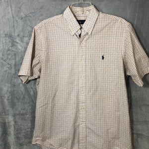 Ralph Lauren mens button down shirt large Short Sleeve. A02